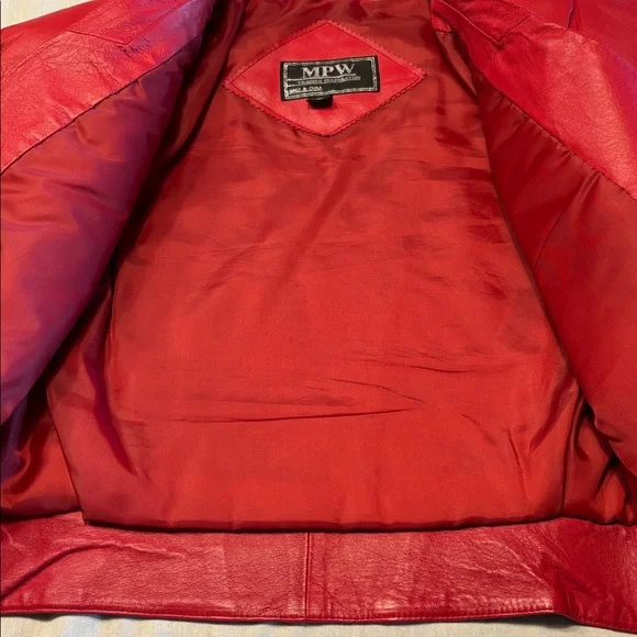 Women's VTG MPW Western 100% Red Fringe Leather Jacket , S , $59 - Picture 6 of 14